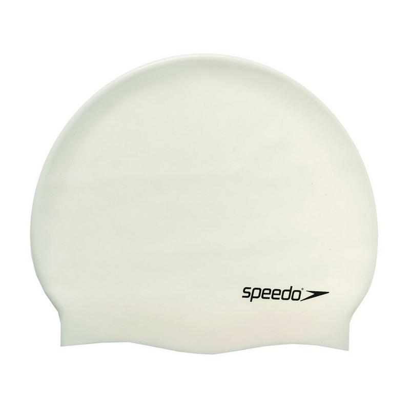 Шапочка для плавания Speedo Plain Flat Silicone Cap 8-709910010 белый 800_800