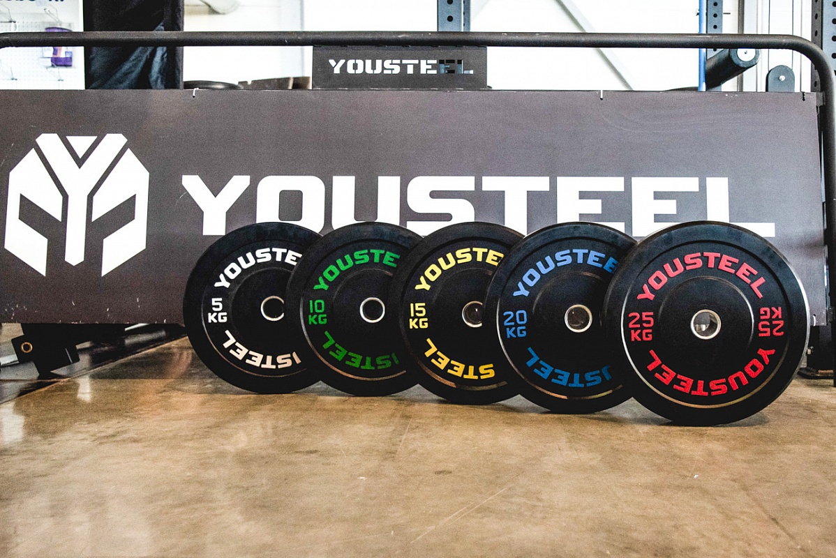 Диск каучуковый для штанги YouSteel тренировочный черный 5кг 1198_800